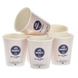 Gobelet en carton personnalisée, Custom printed paper cups, Kubki papierowe z nadrukiem indywidualnym, Pappbecher mit individuell bedruckt, Pappersmuggar med eden tryck.