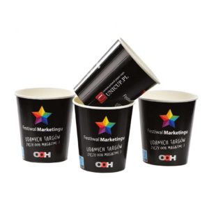 Gobelet en carton personnalisée, Custom printed paper cups, Kubki papierowe z nadrukiem indywidualnym, Pappbecher mit individuell bedruckt, Pappersmuggar med eden tryck.