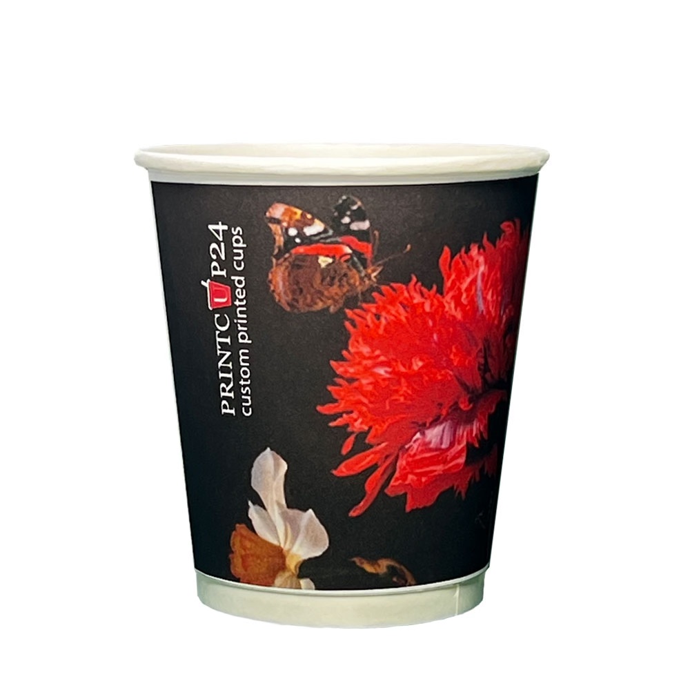 Paper cups with digital print on the label min. 100 pcs in 24 hours