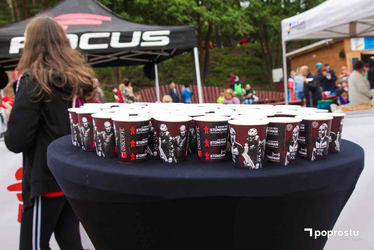 Unicup branded paper cups at Stoneman Triathlon