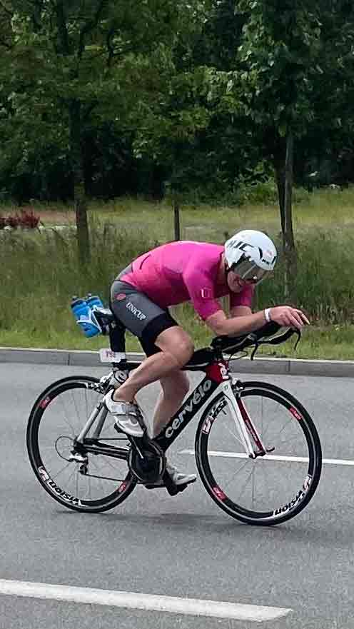Unicup athlete on the triathlon course